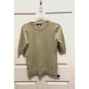 Cable & Gauge Sweater Womens Size S Green 3/4 Sleeve Solid.